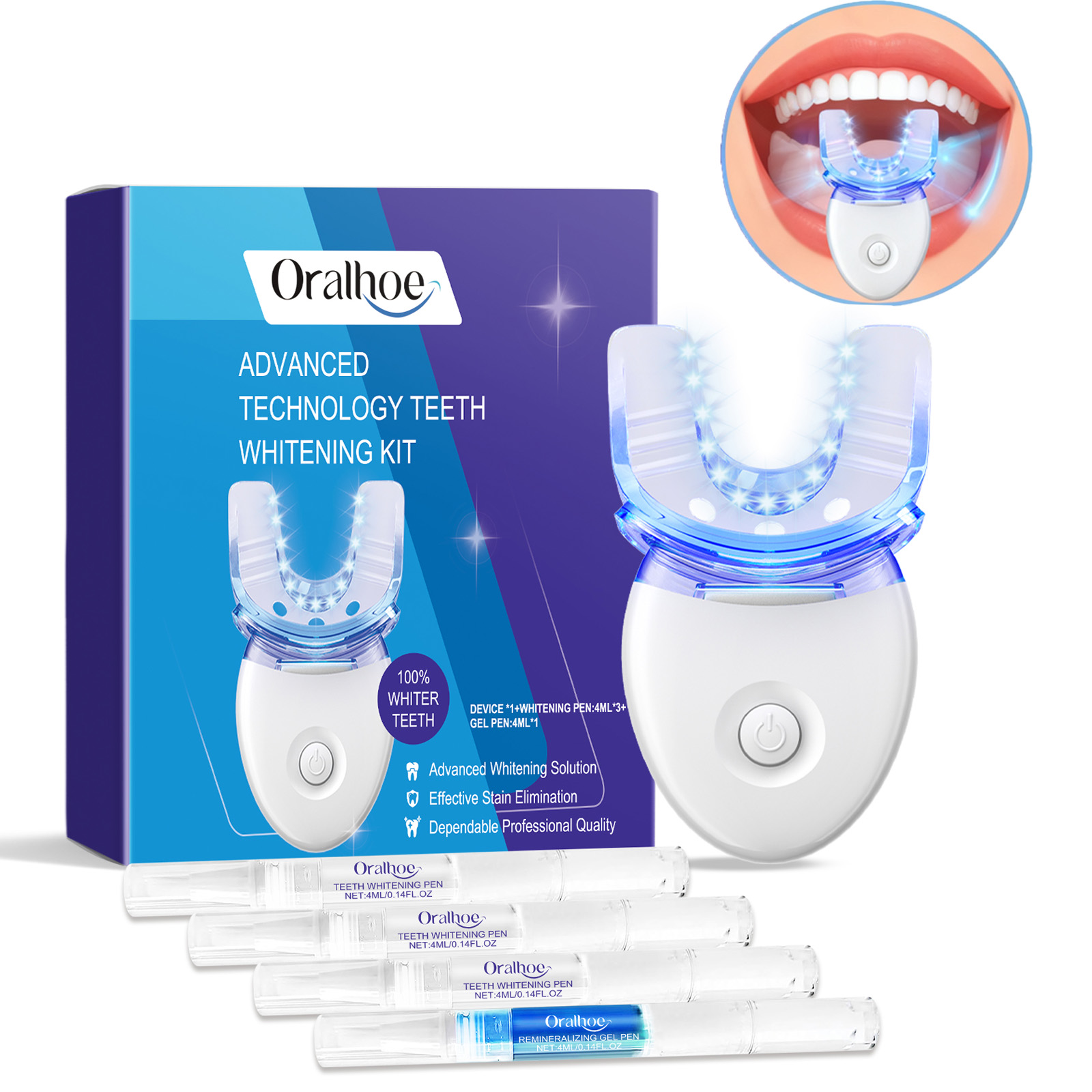 Teeth Whitening Near Me - 전문 치아 미백 LED 라이트 키트