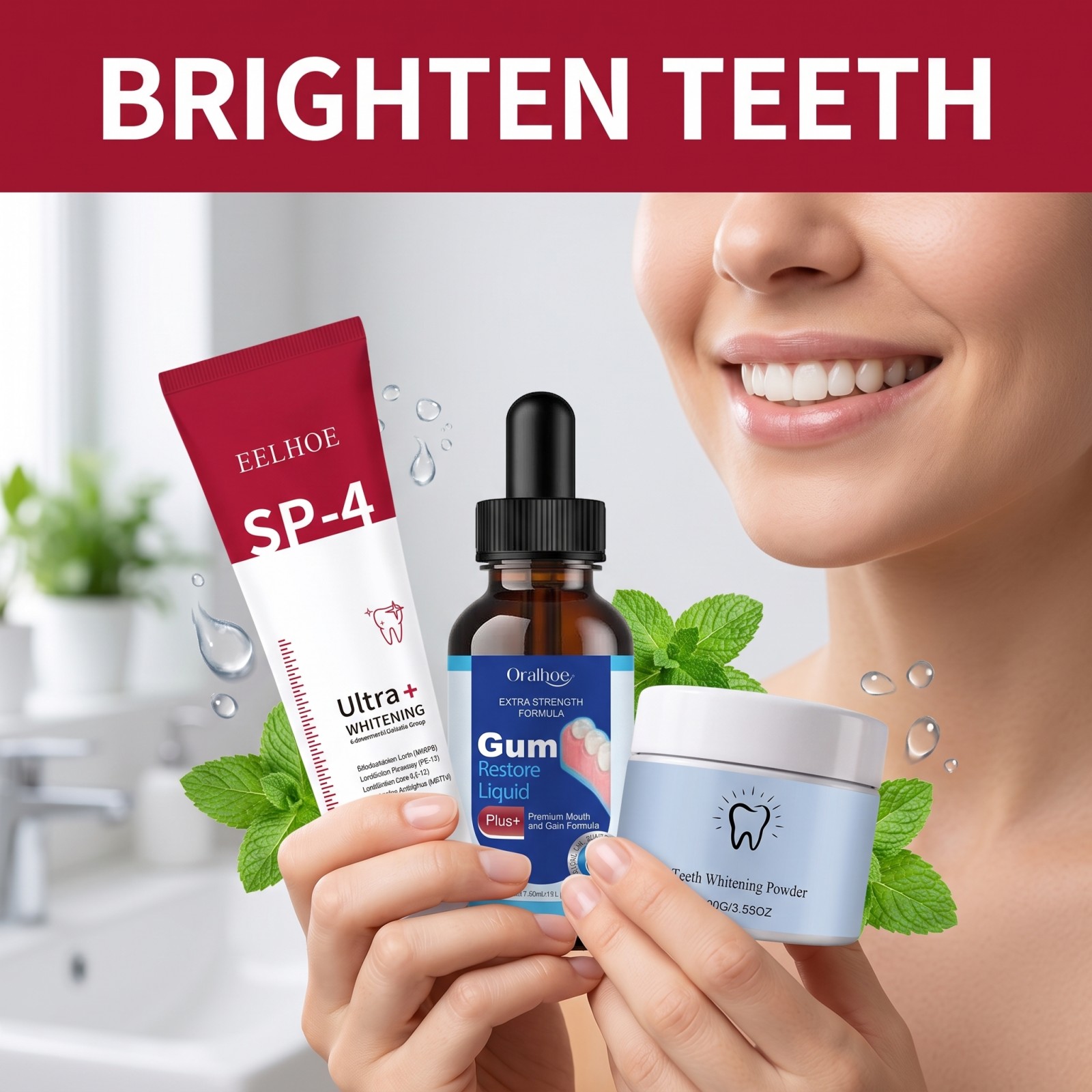구강 관리 콤보 세트 미백 치약 구강청결제 치아 미백  - Teeth Whitening Serum 리뷰 및 가격