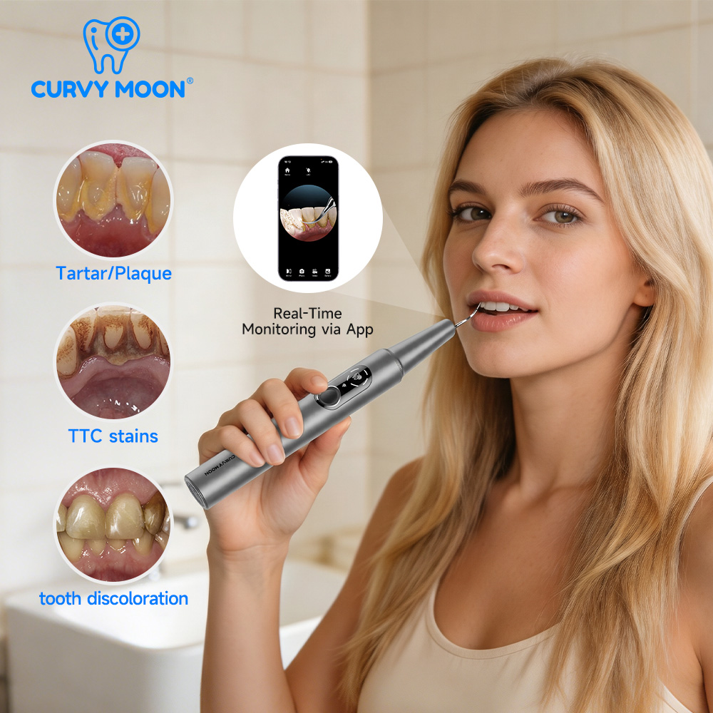 CURVY MOON 카메라가 장착된 가시형 전기 초음파 - Teeth Whitening Products 리뷰 및 가격