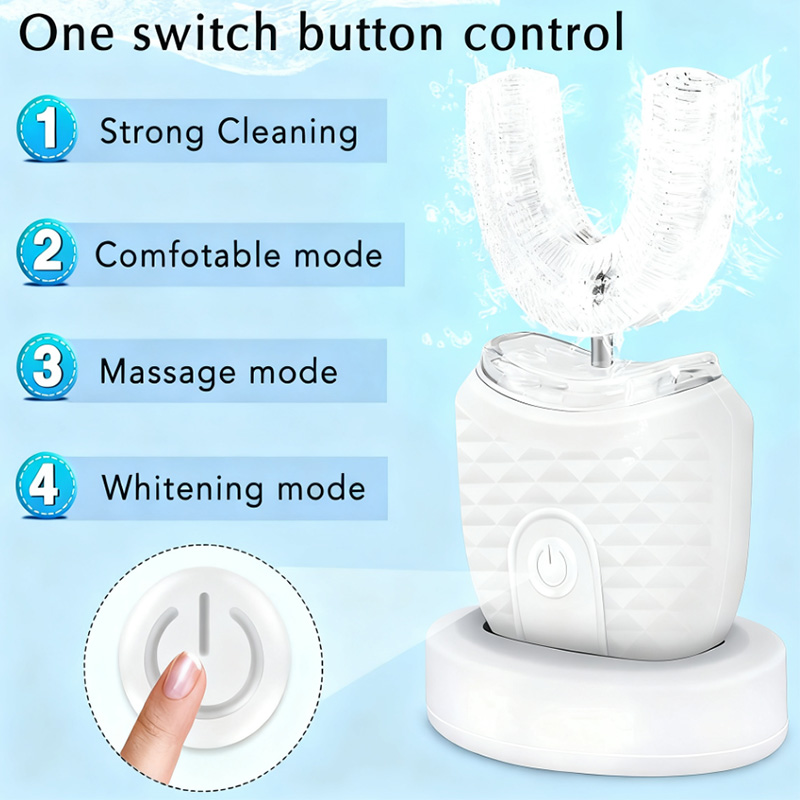 휴대용 U자형 전동칫솔, 초음파 360도 세척, 실리콘 - Teeth Whitening Blue Light 리뷰 및 가격