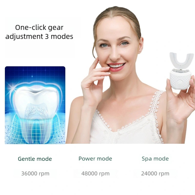 휴대용 U자형 전동칫솔, 초음파 360도 세척, 실리콘 - Teeth Whitening Blue Light 리뷰 및 가격