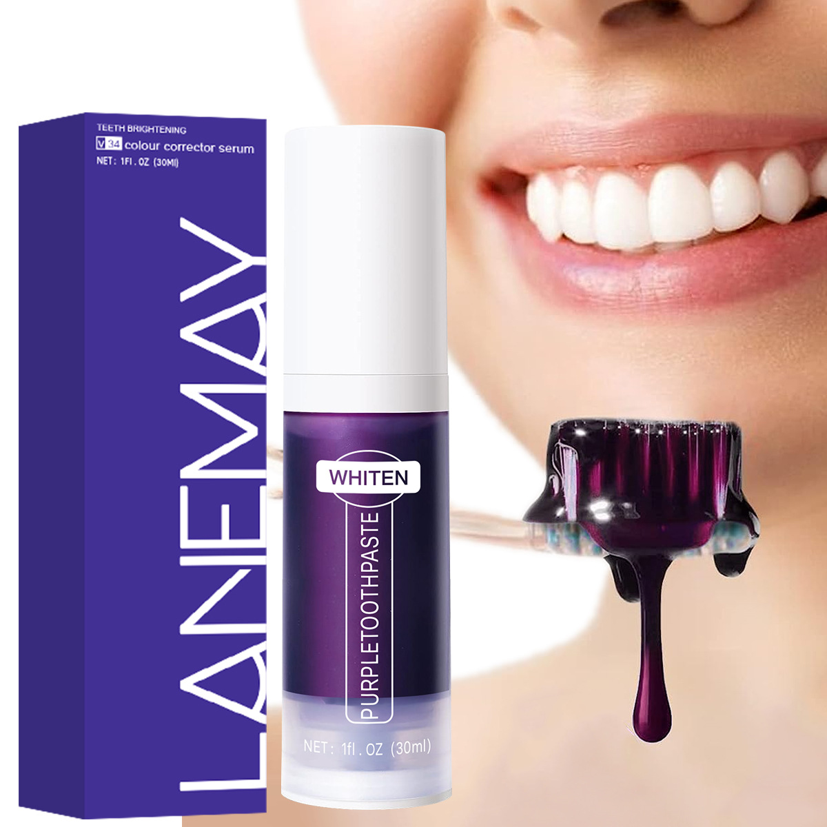 퍼플 치약 컬러 코렉터 세럼 - 치아 미백 효과 증진, - Teeth Whitening Serum 리뷰 및 가격